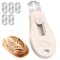 Bread Lame Sourdough Scoring Tool, Extractable & Magnetic Bread Scoring Tool, Scoring Knife for Bread Baking, Bread Razor for Homemade Bread, Sourdough Scorer Tool, Includes 5 Razor Blades-Beige